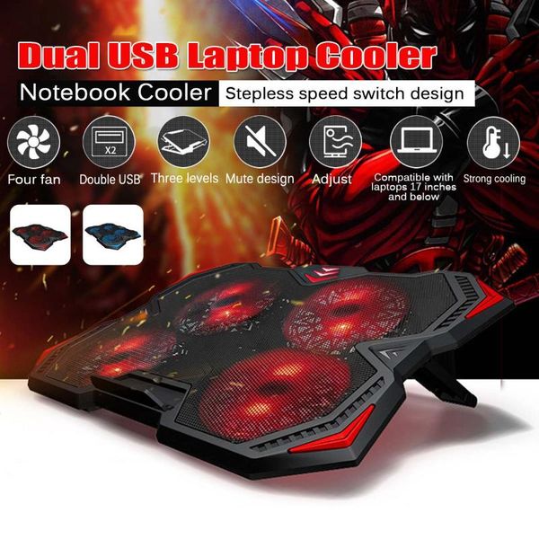 17inch gaming lapcooler four fan two usb port notebook radiator air stand cooling pad computer pads
17inch gaming lapcooler four fan two usb port notebook radiator air stand cooling pad computer pads
