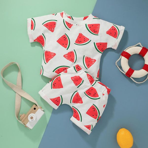 clothing sets 2021 summer children short sleeve o neck print watermalon t-shirt elastic band shorts cute girls boys clothes set 0-12m, White
clothing sets 2021 summer children short sleeve o neck print watermalon t-shirt elastic band shorts cute girls boys clothes set 0-12m, White