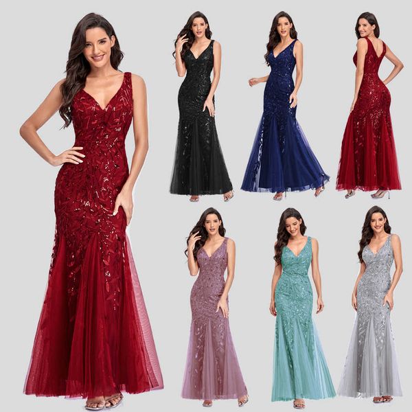 luxury party evening dress drs 2021 long sleevels v-neck embroidered beaded slim fishtail bridmaid evening drs, Black
luxury party evening dress drs 2021 long sleevels v-neck embroidered beaded slim fishtail bridmaid evening drs, Black