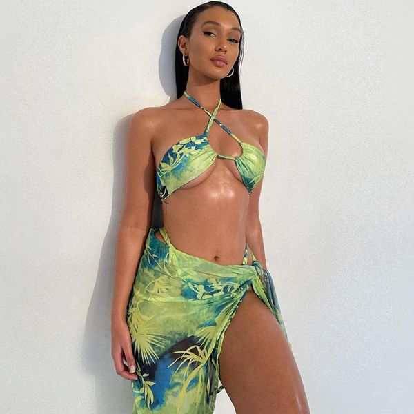 women's swimwear floral print two piece set summer swimsuit women brazilian bikinis beach cover up mesh skirts 2021vacation outfits, White;black
women's swimwear floral print two piece set summer swimsuit women brazilian bikinis beach cover up mesh skirts 2021vacation outfits, White;black
