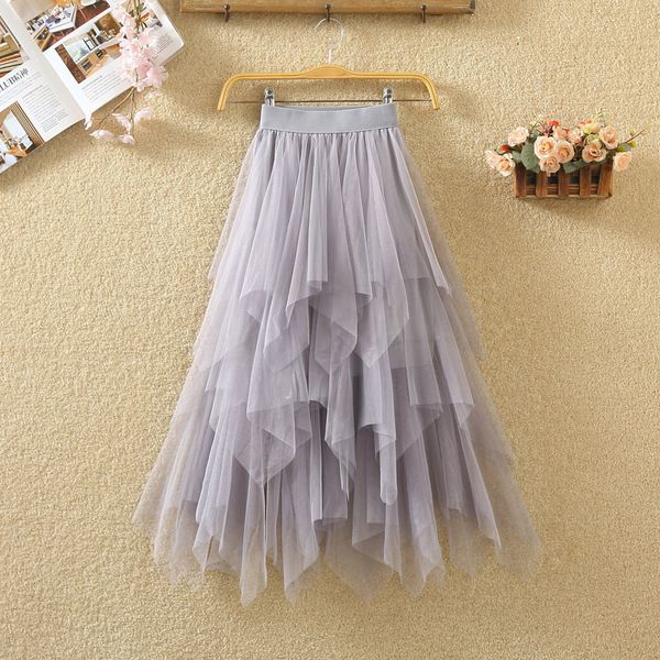 women irregular tulle skirts fashion elastic high waist mesh tutu skirt pleated long skirts midi skirt saias faldas jupe femmle 210426, Black
women irregular tulle skirts fashion elastic high waist mesh tutu skirt pleated long skirts midi skirt saias faldas jupe femmle 210426, Black