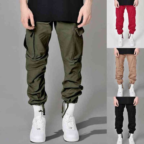 casual men solid color multi-pocket leg opening drawstring trousers cargo pants, Black
casual men solid color multi-pocket leg opening drawstring trousers cargo pants, Black