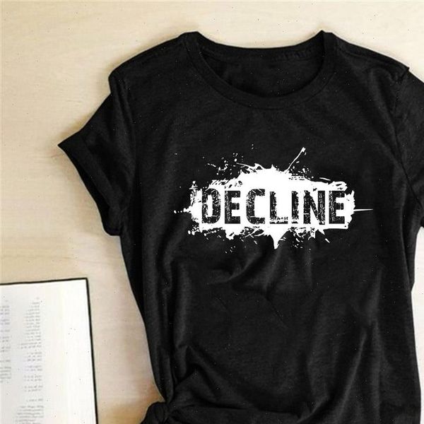 decline letter print women t shirt short sleeve round neck fashion casual summer tshirts graphic tees clothes, White
decline letter print women t shirt short sleeve round neck fashion casual summer tshirts graphic tees clothes, White
