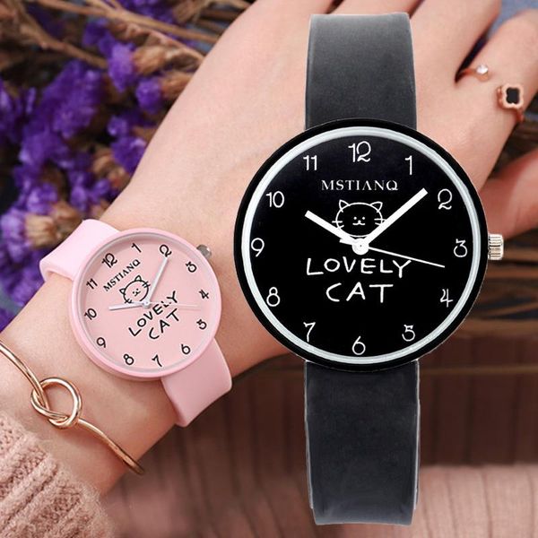 wristwatches cute cat fashion women watch candy jelly waterproof silicone female high school student clock ladies watches for girl gift, Slivery;brown
wristwatches cute cat fashion women watch candy jelly waterproof silicone female high school student clock ladies watches for girl gift, Slivery;brown