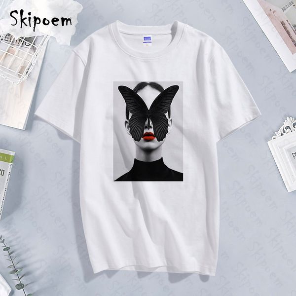 modernist lady feather butterfly t-shirt women korean style tumblr aesthetic short sleeve plus size cotton tees clothes, White
modernist lady feather butterfly t-shirt women korean style tumblr aesthetic short sleeve plus size cotton tees clothes, White