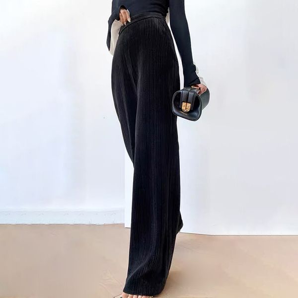 capris smooth minimalist legged for women high-waist casual knitted pants loose feminine fashions tide of clothes, Black;white
capris smooth minimalist legged for women high-waist casual knitted pants loose feminine fashions tide of clothes, Black;white
