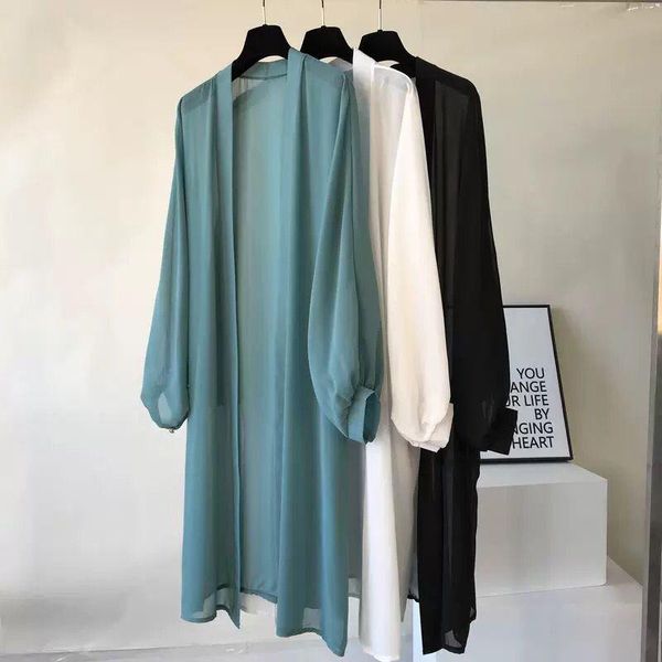 women's blouses & shirts plain chiffon lantern sleeve shirt women see-through cardigan long-sleeved coat loose beach sunscreen woman, White
women's blouses & shirts plain chiffon lantern sleeve shirt women see-through cardigan long-sleeved coat loose beach sunscreen woman, White