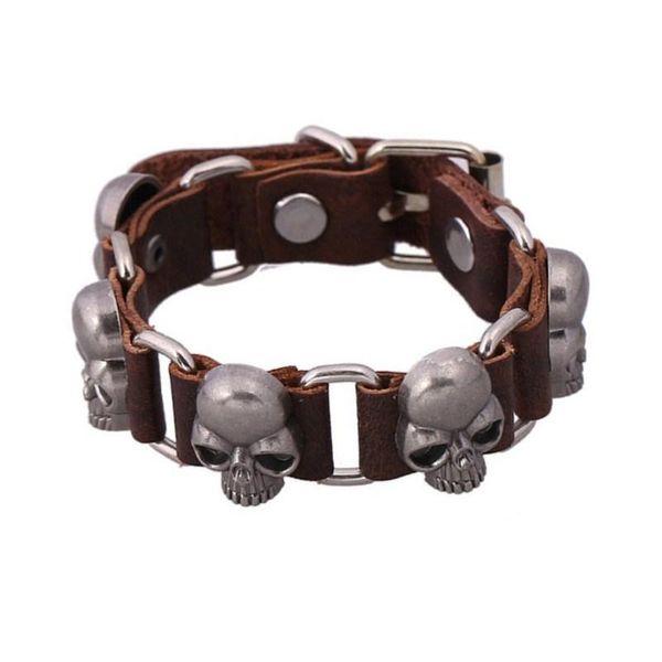 charm bracelets punk bracelet leather link skeleton head japan and south korea jewelry wholesale, Golden;silver
charm bracelets punk bracelet leather link skeleton head japan and south korea jewelry wholesale, Golden;silver