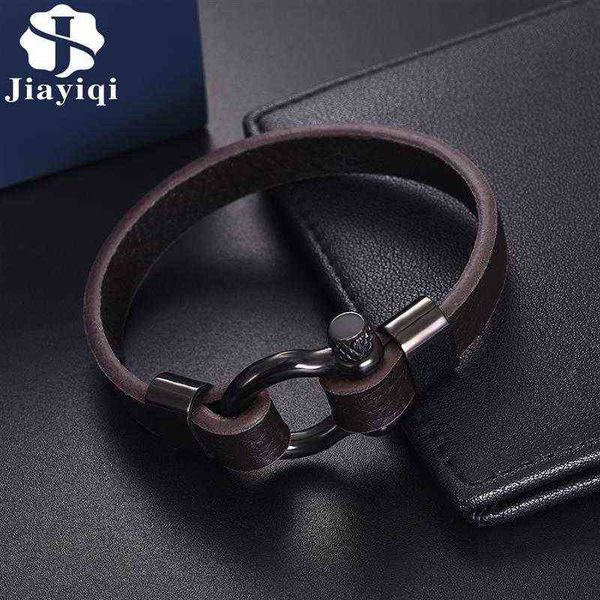 jiayiqi men leather bracelet stainless steel horseshoe buckle casual bangle 2020 new fashion & male jewelry gift, Golden;silver
jiayiqi men leather bracelet stainless steel horseshoe buckle casual bangle 2020 new fashion & male jewelry gift, Golden;silver
