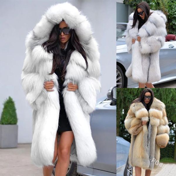 women's fur & faux winter thick warm coat women plus size hooded long sleeve jacket luxury jackets, Black
women's fur & faux winter thick warm coat women plus size hooded long sleeve jacket luxury jackets, Black