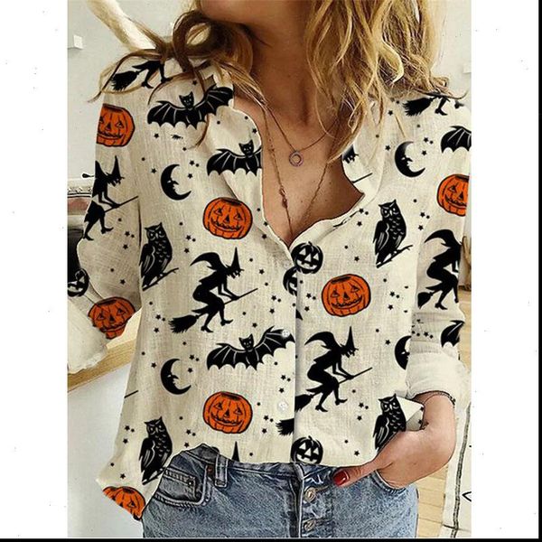 halloween pumpkin bat print women blouses turn down collar loose autumn gothic long sleeve camisas, White
halloween pumpkin bat print women blouses turn down collar loose autumn gothic long sleeve camisas, White