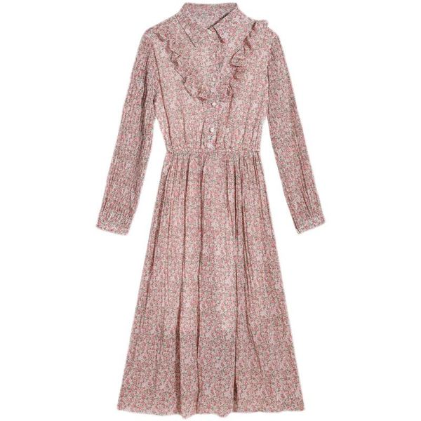 casual dresses 2021 spring autumn women turn-down collar long sleeve slim dress sweet ruffles pleated chiffon floral, Black;gray
casual dresses 2021 spring autumn women turn-down collar long sleeve slim dress sweet ruffles pleated chiffon floral, Black;gray