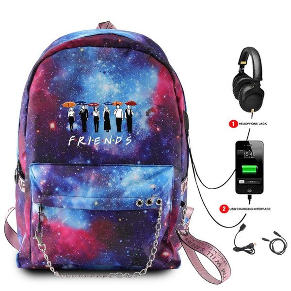 backpack friends fashion printed multifunction usb charging travel bag for teenagers boys girls starry sky school bags
backpack friends fashion printed multifunction usb charging travel bag for teenagers boys girls starry sky school bags