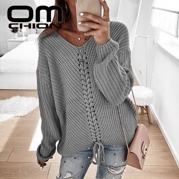 women's sweaters omchion jumpers 2021 autumn winter v neck women and pullovers long sleeve tie up knit sweater loose pull femme lmy185, White;black
women's sweaters omchion jumpers 2021 autumn winter v neck women and pullovers long sleeve tie up knit sweater loose pull femme lmy185, White;black