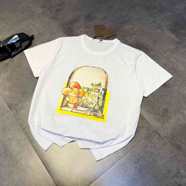 spring summer new fashion men's women's same couple's cotton round neck printed simple and loose short, White
spring summer new fashion men's women's same couple's cotton round neck printed simple and loose short, White