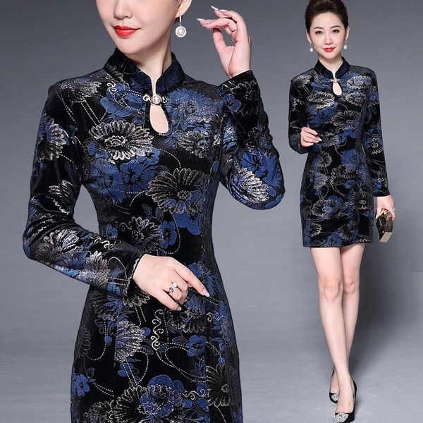casual dresses 2021 vintage womens mandarin collar stamping printed floral velour cheongsam dress , slim 5xl velvet for women, Black;gray
casual dresses 2021 vintage womens mandarin collar stamping printed floral velour cheongsam dress , slim 5xl velvet for women, Black;gray