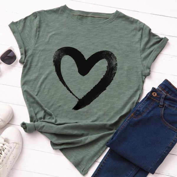 women's t-shirt zuolunouba summer casual green tees short sleeve o-neck t-shirts women heart print harajuku oversize female plus size, White
women's t-shirt zuolunouba summer casual green tees short sleeve o-neck t-shirts women heart print harajuku oversize female plus size, White
