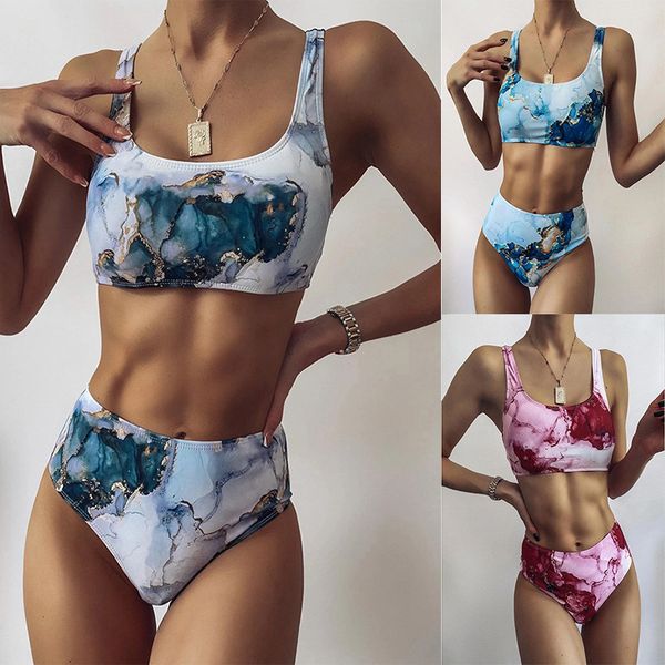 women's bikini swimwear 2021 tie dye split u-ne qui drying high waist suit, White;black
women's bikini swimwear 2021 tie dye split u-ne qui drying high waist suit, White;black