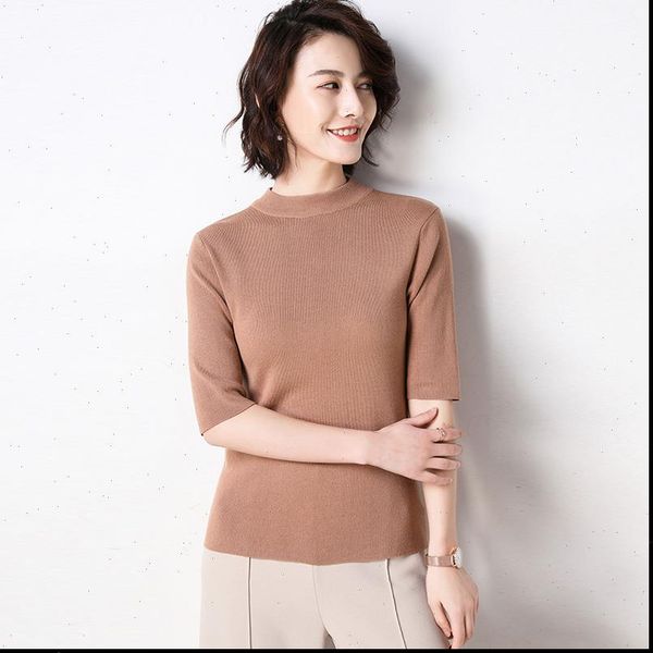 spring summer pullovers solid women sweaters turtleneck half sleeve knit jumper thin soft slim casual female, White;black
spring summer pullovers solid women sweaters turtleneck half sleeve knit jumper thin soft slim casual female, White;black