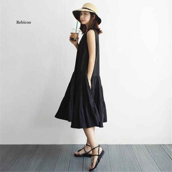 casual dresses 2021 summer dress women's sleeveless sweet style work street cotton and linen ruffle, Black;gray
casual dresses 2021 summer dress women's sleeveless sweet style work street cotton and linen ruffle, Black;gray