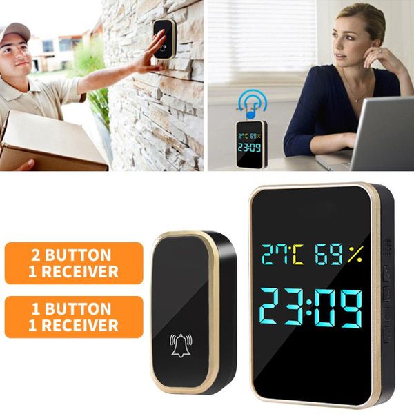 doorbells wireless doorbell self generating digital time temperature humidity display intelligent with 35 rings for home office
doorbells wireless doorbell self generating digital time temperature humidity display intelligent with 35 rings for home office