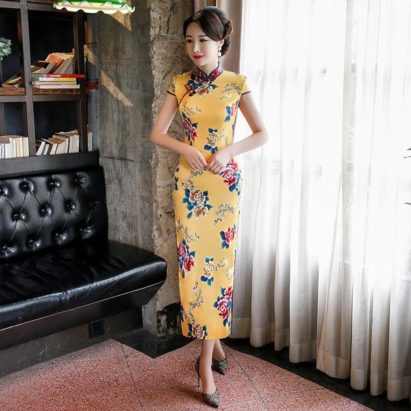 women sweet flower print long cheongsam plus size -4xl summer vintage button trim chinese dress slim short sleeve qipao ethnic clothin, Red
women sweet flower print long cheongsam plus size -4xl summer vintage button trim chinese dress slim short sleeve qipao ethnic clothin, Red