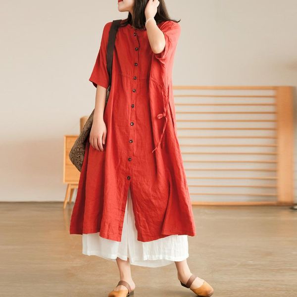casual dresses johnature women summer shirt dress linen button short sleeve solid color 2021 clothes female loose vintage, Black;gray
casual dresses johnature women summer shirt dress linen button short sleeve solid color 2021 clothes female loose vintage, Black;gray
