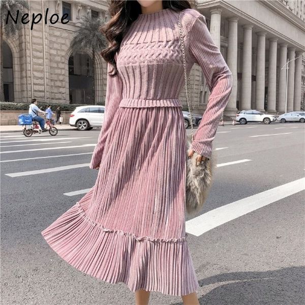 neploe new fashion fake two piece dresses women autumn winter elegant o-neck knitted patchwork vestidos chic high waist dress 210423, Black;gray
neploe new fashion fake two piece dresses women autumn winter elegant o-neck knitted patchwork vestidos chic high waist dress 210423, Black;gray