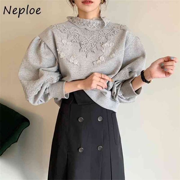 o neck lantern long sleeve pullover hoodies women lace hook flower loose sweatshirt spring ladies 210422, Black
o neck lantern long sleeve pullover hoodies women lace hook flower loose sweatshirt spring ladies 210422, Black