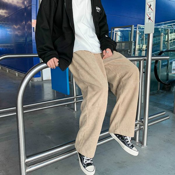 men sweatpants corduroy solid simple loose straight pants big size 2xl high elastic waist streetwear hip hop all-match casual, Black
men sweatpants corduroy solid simple loose straight pants big size 2xl high elastic waist streetwear hip hop all-match casual, Black