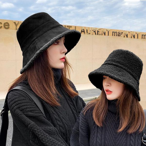 stingy brim hats hat women's autumn and winter plush warm, korean fashion basin double face, versatile pure color fisherman's, Blue;gray
stingy brim hats hat women's autumn and winter plush warm, korean fashion basin double face, versatile pure color fisherman's, Blue;gray