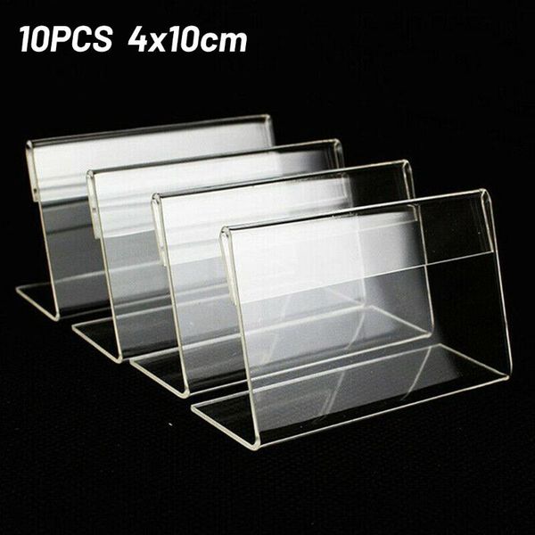 10/15pcs 4*10cm acrylic sign display stand price business card label shop counter transparent frames
10/15pcs 4*10cm acrylic sign display stand price business card label shop counter transparent frames