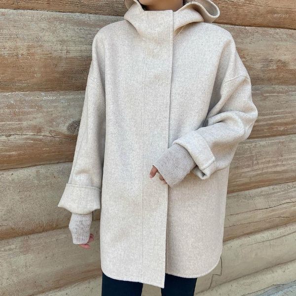 women's wool & blends 2021 winter korean sweet hooded double-sided plus size handmade short 100% coat women leisure loose woolen overco, Black
women's wool & blends 2021 winter korean sweet hooded double-sided plus size handmade short 100% coat women leisure loose woolen overco, Black