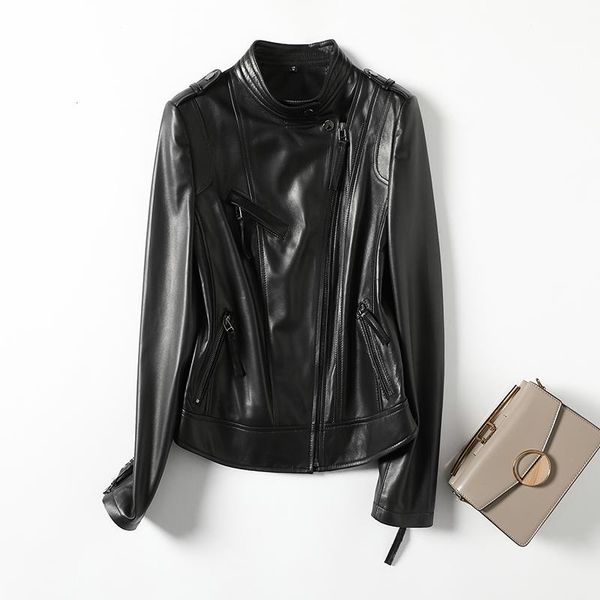 women's leather & faux genuine jacket women spring real sheepskin coat female short biker jackets for 2021 jaqueta feminina pph4755, Black
women's leather & faux genuine jacket women spring real sheepskin coat female short biker jackets for 2021 jaqueta feminina pph4755, Black