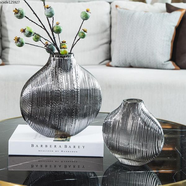 creative electroplating glass vase silver brushed flower arrangement container hydroponic living room table deco home decor vases
creative electroplating glass vase silver brushed flower arrangement container hydroponic living room table deco home decor vases