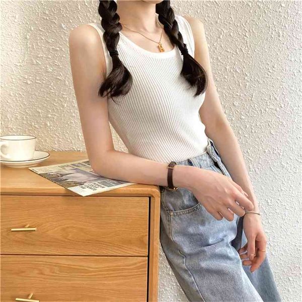 women's wild solid fashion casual o collar slim bottoming knit outer wear vest sleeveless t-shirt 210507, White
women's wild solid fashion casual o collar slim bottoming knit outer wear vest sleeveless t-shirt 210507, White