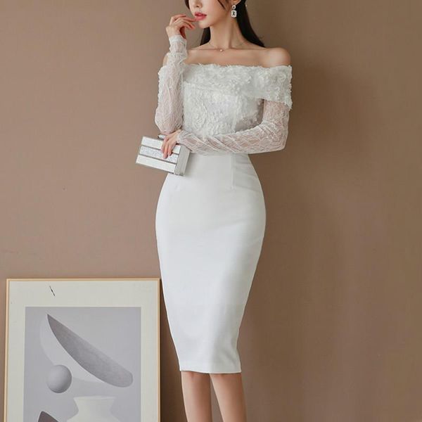 casual dresses lace patchwork women dress fashion full sleeve female party slash neck 2021 ladies spring sheath vestidos, Black;gray
casual dresses lace patchwork women dress fashion full sleeve female party slash neck 2021 ladies spring sheath vestidos, Black;gray