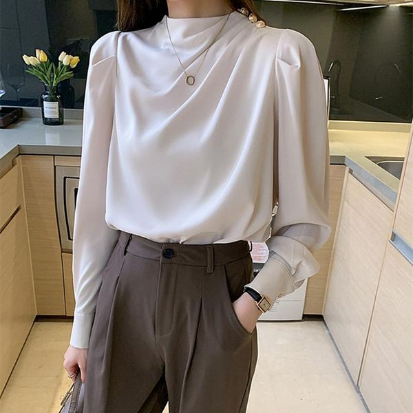 women's blouses & shirts alien kitty 2021 autumn long-sleeved o neck lantern sleeves korean all-match fashion solid color classic, White
women's blouses & shirts alien kitty 2021 autumn long-sleeved o neck lantern sleeves korean all-match fashion solid color classic, White