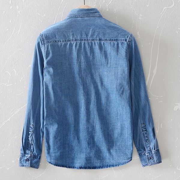 men's casual shirts long 2021 sleeve vintage denim with two pockets spring turn down collar cotton men asian size, White;black
men's casual shirts long 2021 sleeve vintage denim with two pockets spring turn down collar cotton men asian size, White;black