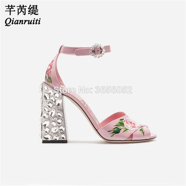 qianruiti sandalias mujer 2021 summer wedding shoes clear crystal studded block heel rose print leather white pink sandals women, Black
qianruiti sandalias mujer 2021 summer wedding shoes clear crystal studded block heel rose print leather white pink sandals women, Black