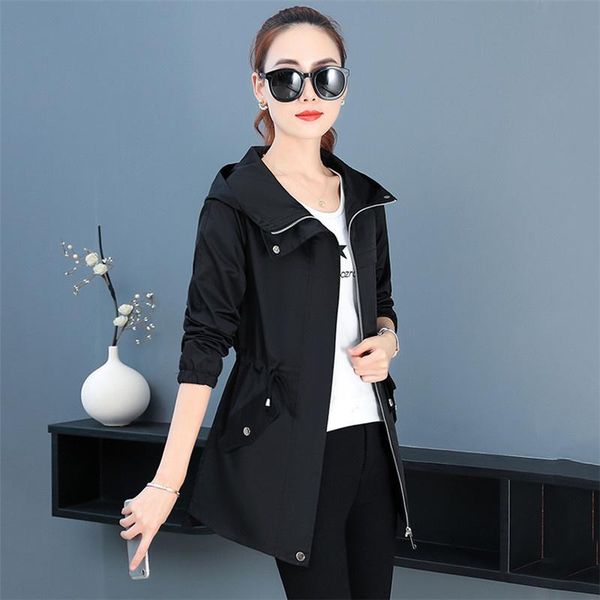 women's jackets jacket women yellow m-4xl plus size loose hooded 2021 spring autumn korean casual fashion long sleeve coats feminina, Black;brown
women's jackets jacket women yellow m-4xl plus size loose hooded 2021 spring autumn korean casual fashion long sleeve coats feminina, Black;brown
