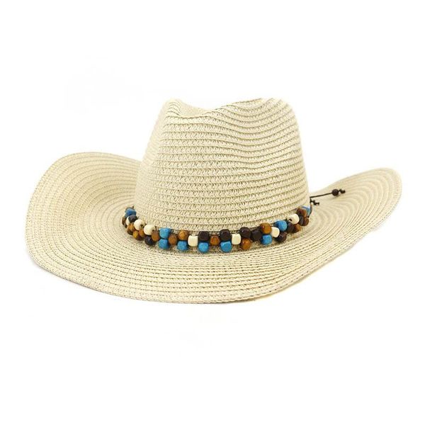 cloches straw hat western cowboy hats for women cowgirl summer lady sun with leather beaded belt beach cap panama caps, Blue;gray
cloches straw hat western cowboy hats for women cowgirl summer lady sun with leather beaded belt beach cap panama caps, Blue;gray