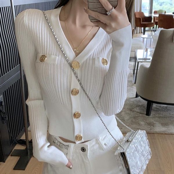 women's knits & tees golden buttons knitted sweater women v-neck long sleeve casual knitwear jumpers korean vintage harajuku cardigans, White
women's knits & tees golden buttons knitted sweater women v-neck long sleeve casual knitwear jumpers korean vintage harajuku cardigans, White