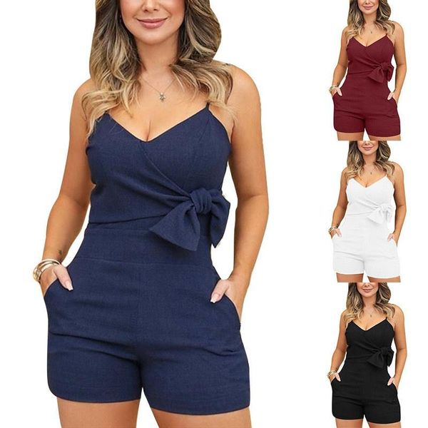 women's shorts women fashion summer casual jumpsuit solid color sleeveless v-neck spaghetti strap bowknot design romper slim fit, White;black
women's shorts women fashion summer casual jumpsuit solid color sleeveless v-neck spaghetti strap bowknot design romper slim fit, White;black