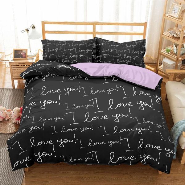 black 3d bedding set white text i love you duvet cover pillowcase bedroom for kids girl boy single king size quilt sets
black 3d bedding set white text i love you duvet cover pillowcase bedroom for kids girl boy single king size quilt sets
