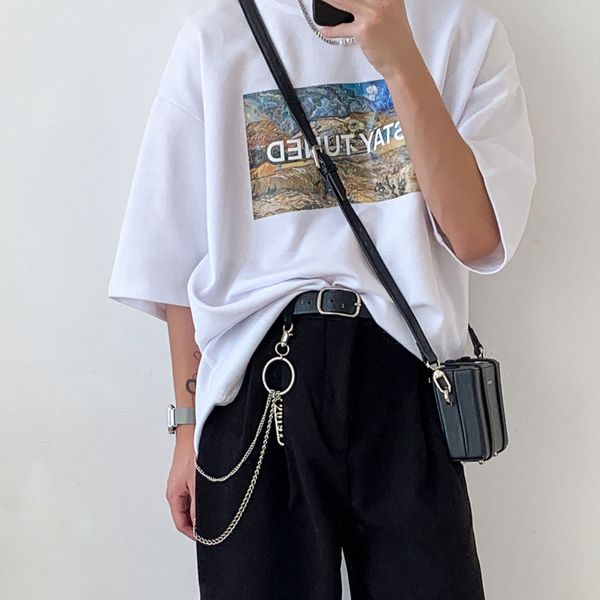 fashion print men t-shirt stay tuned oil painting summer short sleeve baggy male cotton hip hop couple, White;black
fashion print men t-shirt stay tuned oil painting summer short sleeve baggy male cotton hip hop couple, White;black