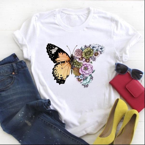 women butterfly womens t shirts flower clothing print short sleeve ladies summer tee female shirt clothes graphic, White
women butterfly womens t shirts flower clothing print short sleeve ladies summer tee female shirt clothes graphic, White