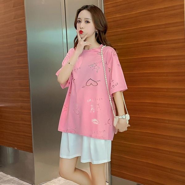 maternity dresses 17137# dress summer short sleeves easy matching loose stylish pregnant women mom, White
maternity dresses 17137# dress summer short sleeves easy matching loose stylish pregnant women mom, White