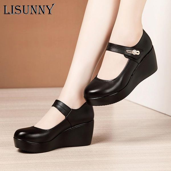 dress shoes lisunny 2021 spring leather women platform wedges shoe high heels round toe comfortable black pumps large size 33-43
dress shoes lisunny 2021 spring leather women platform wedges shoe high heels round toe comfortable black pumps large size 33-43