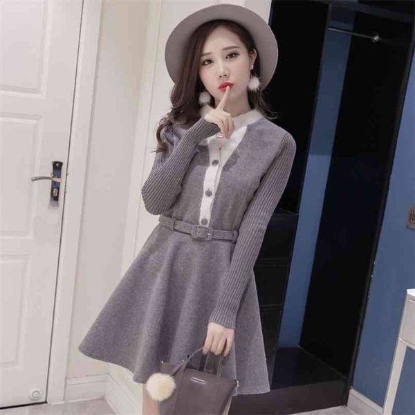 fashion women's dress autumn/winter style v-neck long-sleeved woolen thick and large hem elastic belt 210520, Black;gray
fashion women's dress autumn/winter style v-neck long-sleeved woolen thick and large hem elastic belt 210520, Black;gray